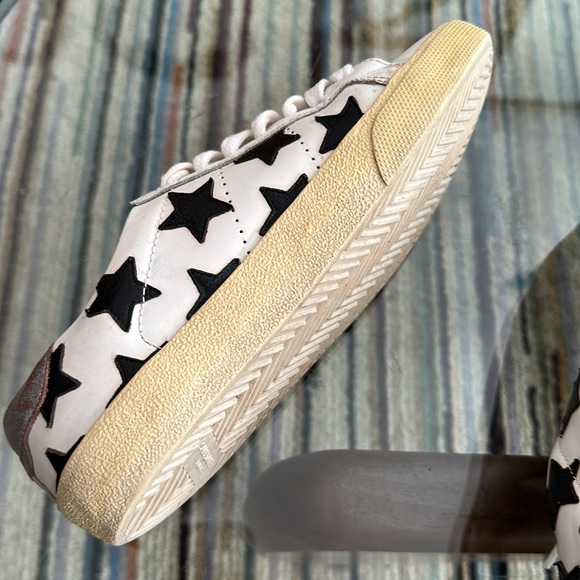 Saint Laurent Paris Court Classic White Leather Silver Star Sneakers - Picture 9 of 11